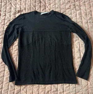 & Other Stories Black Women’s Crewneck Cotton Knit Sweater Size M thumbnail 1