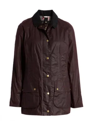 Barbour Violet Lightweight Waxed Cotton Jacket in 16 thumbnail 1