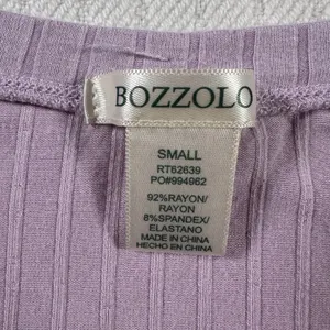 Bozzolo Women Ribbed Crop Top S Small Purple Lavender Short Sleeve Crew Neck Tee thumbnail 4