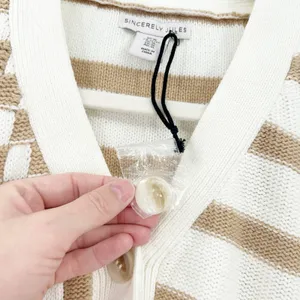 NEW Sincerely Jules Womens‎ Fall Preppy Check Striped Crop Cardigan Sweater XL thumbnail 4