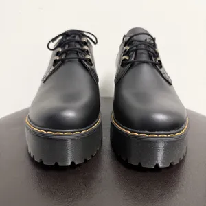Dr Martens Black Vintage Smooth Leona Lo Platform Block Heel Shoes NWOB US 10 thumbnail 4