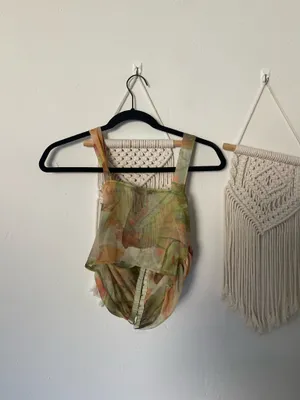 Zara Printed Tulle Corset Top thumbnail 4