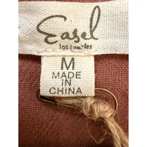 NWT Easel Floral Embroidered Boho Babydoll Mini Dress Mocha Brown M thumbnail 4