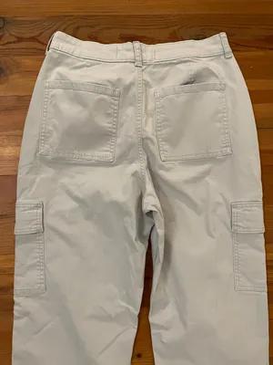 Hollister Ultra High-Rise Dad Pant Womens Sz 4R W27 Gray Cargo Stretch thumbnail 13