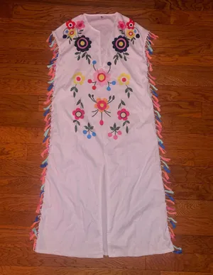 Colorful sheer beach dress thumbnail 1