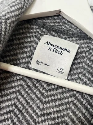Abercrombie & Fitch Herringbone Longline Duster Classic Quiet Luxury Preppy XS thumbnail 4
