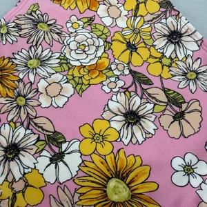 High Neck Halter Bikini Top Women M Pink Yellow Floral Retro‎ Excellent Beach thumbnail 2