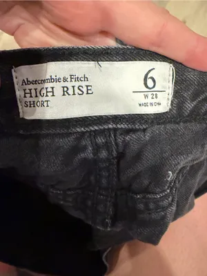 Abercrombie & Fitch Black Distressed Cutoff Jean Shorts thumbnail 3