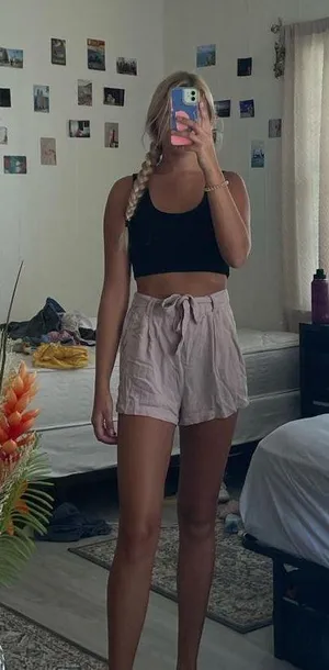 Light Pink Front Tie Shorts thumbnail 1