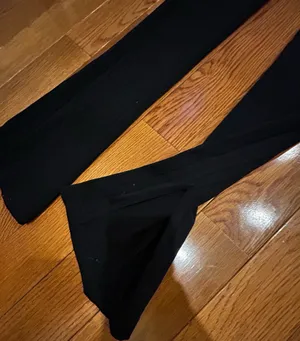 Primark NWT black High Waist Flared Front Slit Stretchy Black leggings thumbnail 15