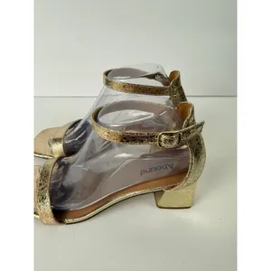 Abound Finn Square Toe Gold Strappy 2" Block Heel Summer Bridal Sandals 8.5 thumbnail 2