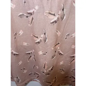One September Sequin Feather Print Knit Long Sleeve Top Beige Brown‎ Women's S thumbnail 7