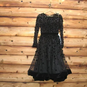 Mac Duggal Embellished Illusion Fit & Flare Dress 67007 Black thumbnail 8