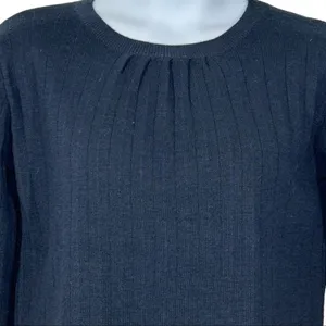 Cliché Navy Cream Colorblock Bell Sleeve Sweater Small Wool Blend Preppy Retro thumbnail 4