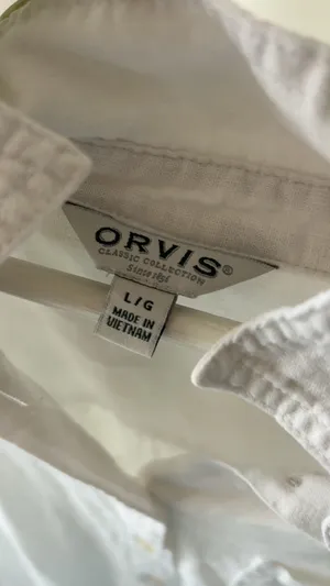 orvis linen white button up shirt  thumbnail 2