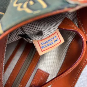 Dooney & Bourke Crossbody Bag Womens Small Green Canvas Leather Monogram thumbnail 12
