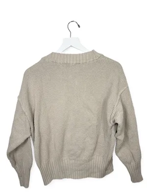 Free People FP Beach Chunky Boxy Cardigan in oatmeal W2356 Sz S thumbnail 4