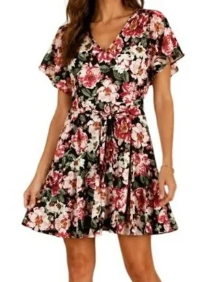 White House Black Market Fit & Flare Dress Womens XL Multicolor Floral Romantic thumbnail 1