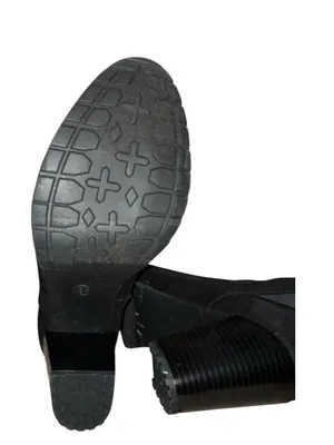 a new day Black Suede Ankle Booties with Block Heel thumbnail 3