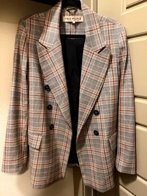 Free People Ashby Plaid Blazer Oversized thumbnail 2