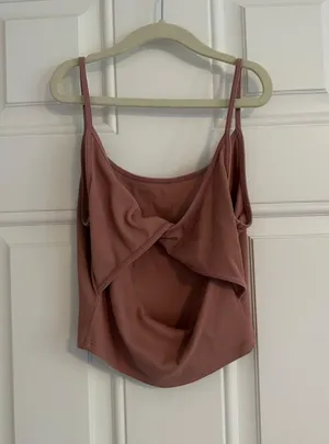 Athleta Pink Twisted Cropped Tank Top thumbnail 2