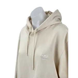 Adidas Cream Logo Long Sleeve Yoga Athletic Activewear Hoodie Sweatshirt Top XL thumbnail 2