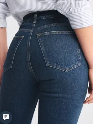 Abercrombie & Fitch Ultra High Rise 90s Straight Jean Dark Wash Blue thumbnail 8