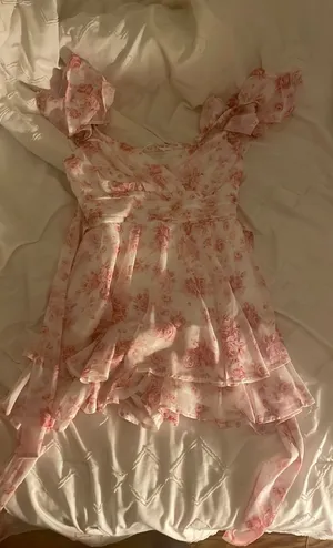 Pink Altar'd State Floral Dress thumbnail 1