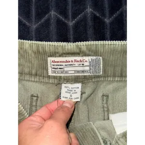 Y2K Abercrombie Micro Mini Corduroy Skirt Low Rise 90s Skate grunge Green Sz S‎ thumbnail 3