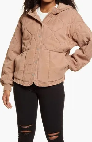 BLANKNYC Quilted Hooded‎ Light Jacket Sz S thumbnail 1