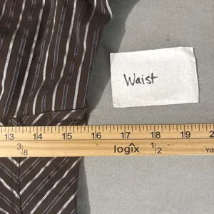 Apt. 9 Babydoll 90s Y2K 2000 Size Small Dark Brown Striped Button Up Shirt Office Siren thumbnail 9