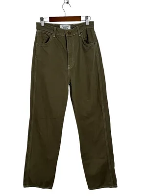 Reformation Cowboy High Rise Straight Jeans Kalamata Green Size 26 thumbnail 2