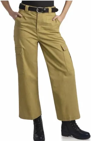 NWT Dickies Wide Leg Cropped Cargo Pants 0 thumbnail 1