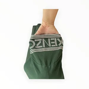 KENZO Paris Logo Sleeve T Shirt Dress Olive Green Cotton XL $328 thumbnail 4