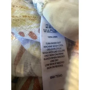 C&C California Linen Wide Leg Tropical Leaf crop Pants Multi M boho resort retro thumbnail 5