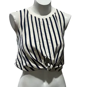 Zara Women's Striped Knotted Crop Tank Top Multicolor Size S thumbnail 4