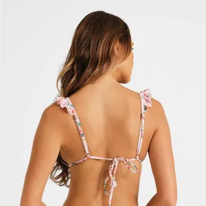 Blackbough Swim bikini top venice floral Tessa Ruffled Triangle pastel tie thumbnail 6