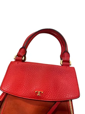 Tory Burch wms red orange suede leather tassled crossbody handbag SKU 10-229 thumbnail 3