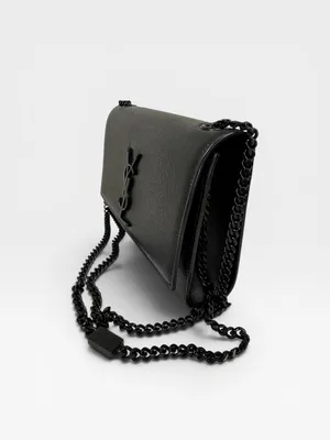 YSL Saint Laurent AUTHENTIC Black Leather Monogram Chain Crossbody Bag WITH COA thumbnail 3