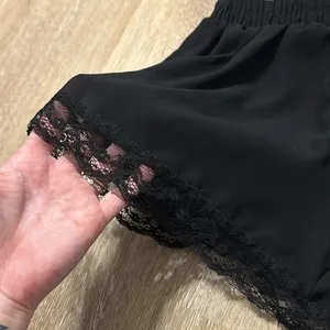 Lush size small super comfy elastic waist band shorts with lace on the bottom thumbnail 2