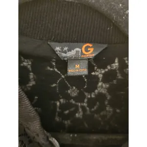 ​G By Guess Medium Black Floral Lace Full Zip Bomber Jacket Women Ribbed Trim thumbnail 2