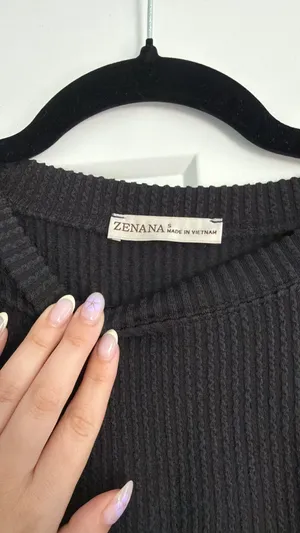 Zenana Small Black Ribbed Knit Set thumbnail 4