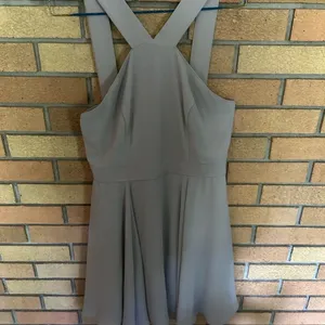 Lulus Grey Midi Halter Neck Chiffon Dress Size Medium thumbnail 2