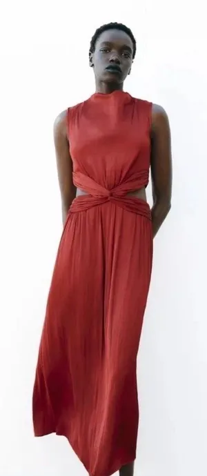 Zara women’s cut out midi dress size small thumbnail 1