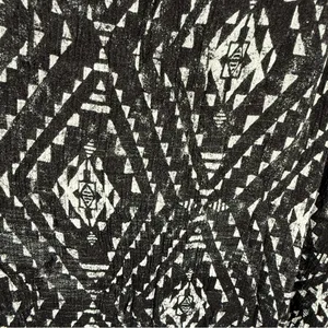 Y2K Mudd Black &‎ White Geometric Print Sleeveless Front Slit Maxi Dress Sz XL thumbnail 9