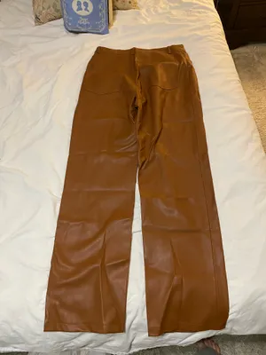 Mango Brown Leather Pants thumbnail 2
