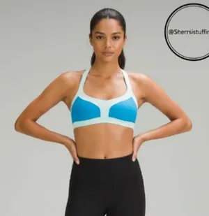 Lululemon Run Sprint Sports Bra Beach Blanket Blue Medium Support Racerback 6 thumbnail 1