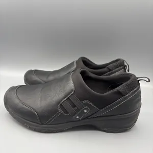 JBU Endeavor Shoes Womens Size 7 Black Leather Slip on Loafer Comfort Basic Clog thumbnail 5