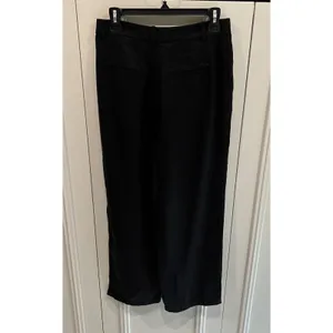 Loft Black Twill Wide Leg Pants Minimalist Career 100 % Lyocell Capsule Wardrobe thumbnail 3