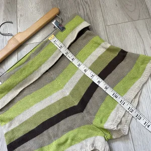 Outcast Striped Shorts foldover knit womens Green Brown small medium loungewear thumbnail 6